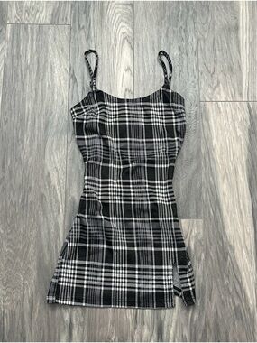 Black Plaid Mini Dress | Women